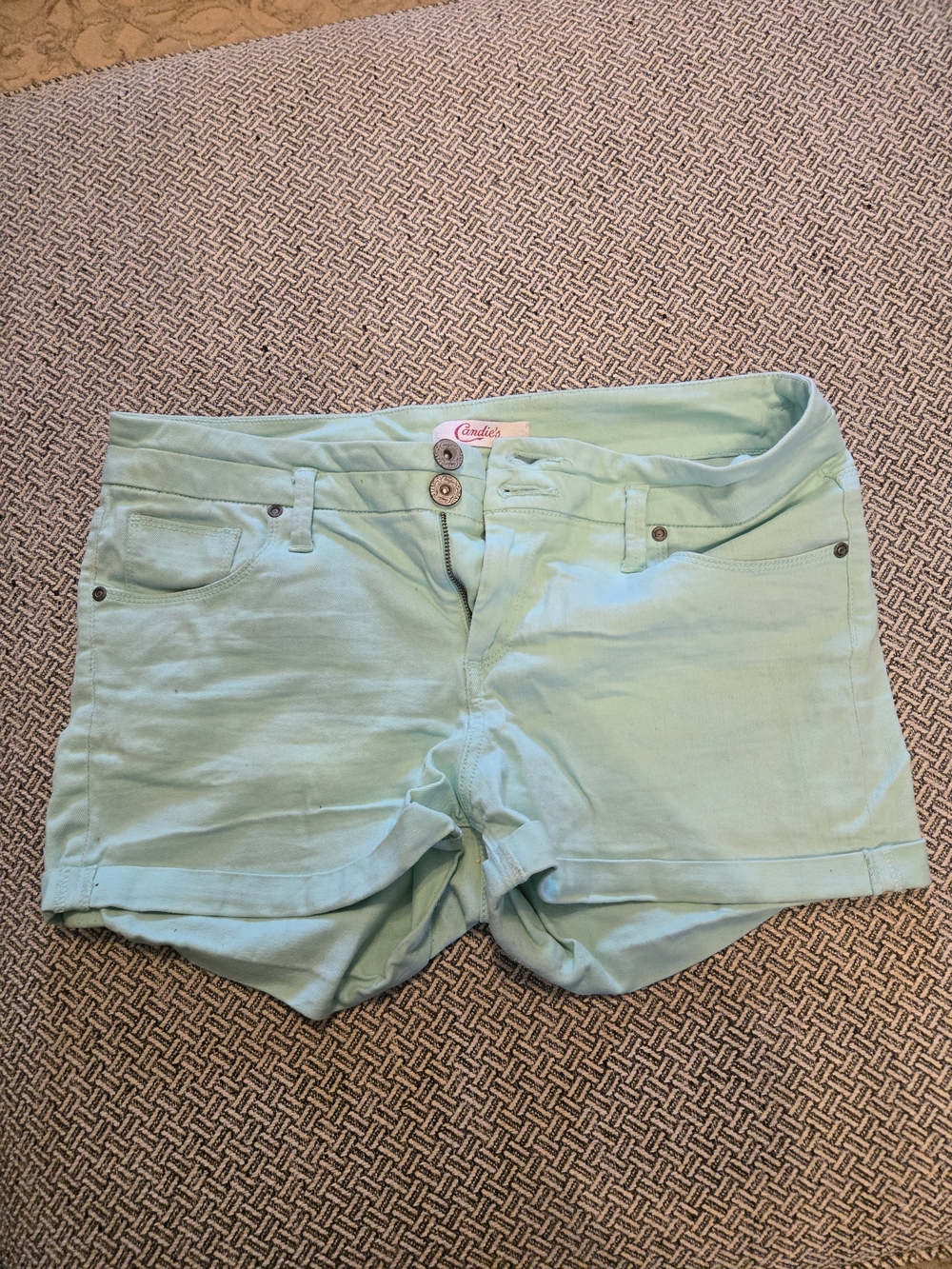Candie's Light Mint Green Denim Shorts